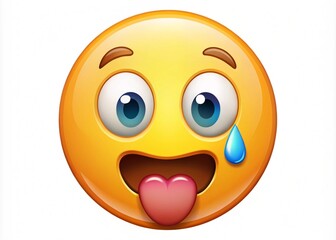 Emoji Drooling Face Isolated On White Background
