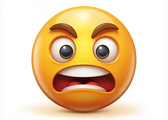 Fototapeta premium Emoji Grimacing Face Isolated On White Background 