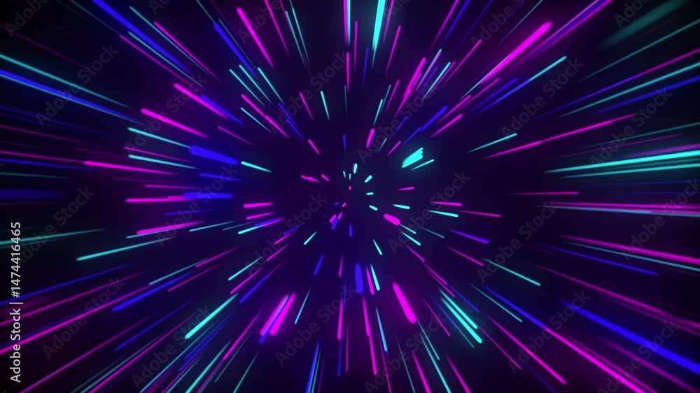 Poster colorful light streaks creating a dynamic abstract background
