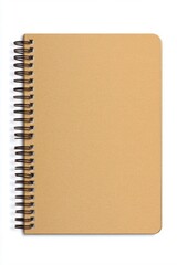 Beige spiral-bound notebook, blank pages