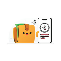Wallet and Phone Transaction Failure Illustration