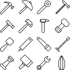 Variety of outline tools arranged in a grid pattern