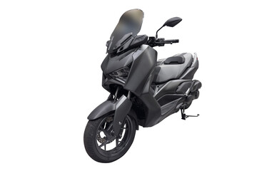 modern black moto scooter isolated on white background