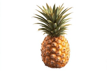 Fototapeta premium A ripe pineapple isolated on a white background.