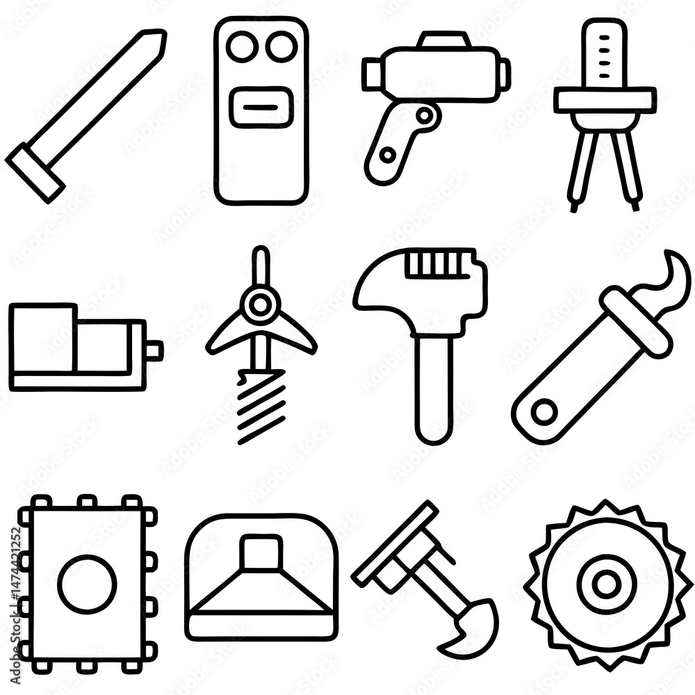 Poster variety of isolated tool icons in a pattern design