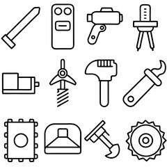 Obraz premium Variety of isolated tool icons in a pattern design