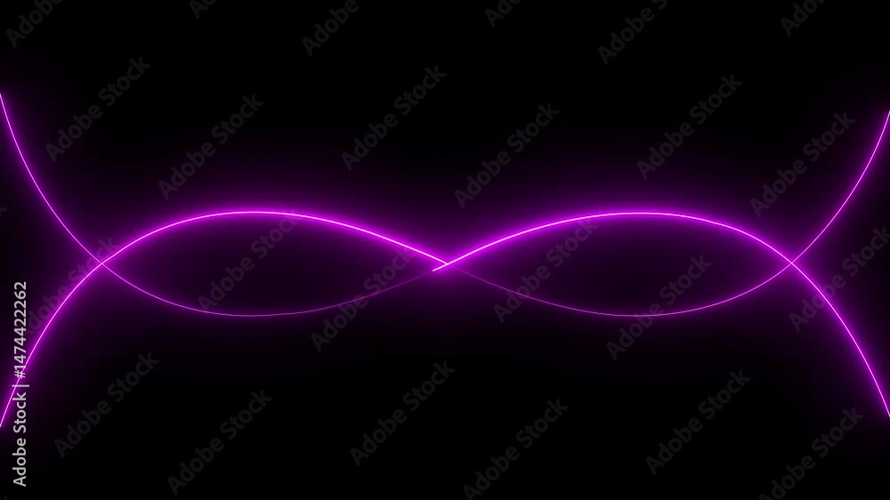 Poster animation of seamless loop neon glowing pink color light isolated . seamless loop neon light pulses 