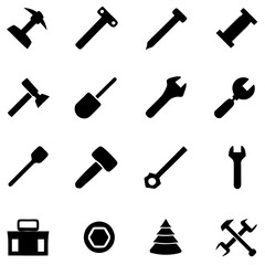 Vector illustration of tools in a flat design style