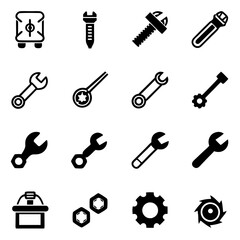 Icon Set of Tools for Home Improvement and Repair
