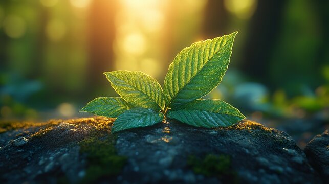 green leaves in the forest
