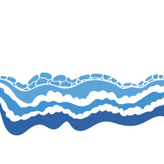 Cartoon Illustration of Beach Waves banner