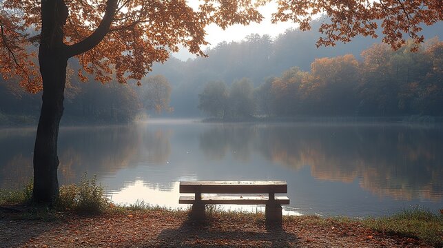bench in the morning