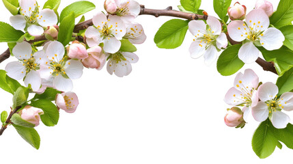 Fototapeta premium Delicate Cherry Blossom Branch with PNG Transparent Background Overlay
