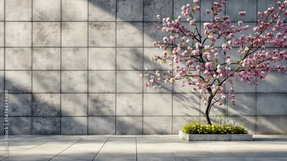 Aufkleber 3d tiles arranged to create a concrete wall. rectangular, polished background formed from futuristic