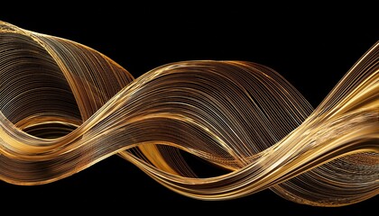 wavy luxury gold lines moving on transparent background