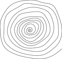 Hypnotic Concentric Spiral Pattern in Organic Hand-Drawn Style