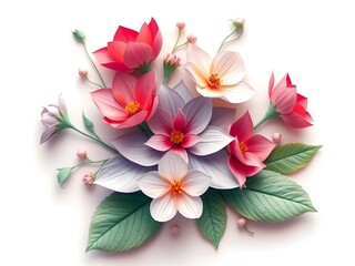 Vibrant Floral Display: A breathtaking arrangement of blossoms in full bloom, their delicate petals showcasing a stunning array of colors, creating a visual symphony of floral beauty.
