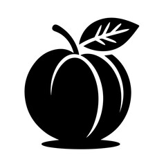 Peach Silhouette with Leaf and Shadow
