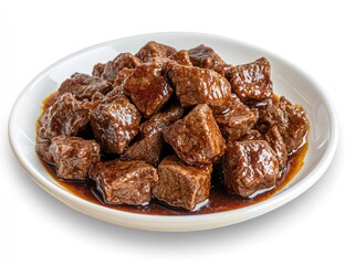 Seared beef cubes in savory sauce