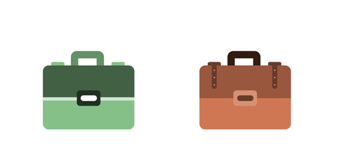 Business briefcase vector illustration. Hand-drawn office bag, work satchel, or portfolio icon in doodle style. Black line art isolated on white background.