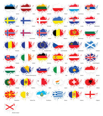 Flags of Europe as spots