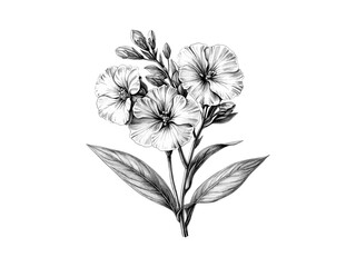 Sweet william flower engraving, hand-drawn vintage sketch, retro floral art, antique botanical illustration, trendy garden print, black sketch, old style engraving, floral decor print