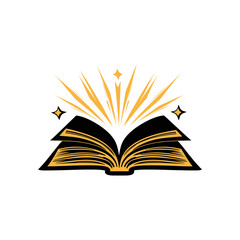 Open Book of Knowledge: An artistic illustration of an open book. Explore knowledge with this drawing, symbolizing literacy and education.