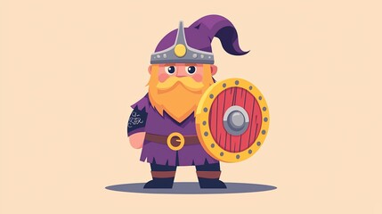 Fototapeta premium Cartoon Viking Warrior Illustration (1)