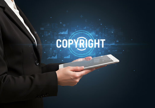 Copyright protection online digital content intellectual property rights concept idea