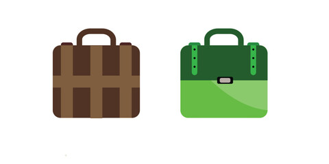 Business briefcase vector illustration. Hand-drawn office bag, work satchel, or portfolio icon in doodle style. Black line art isolated on white background.