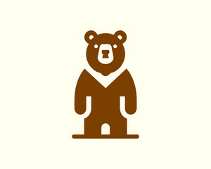 Bear logo branding style in chocolate brown tones