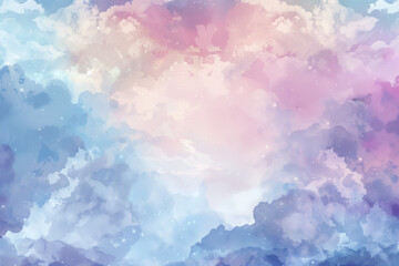Dreamy Sky with Soft Clouds and Empty Space for Text