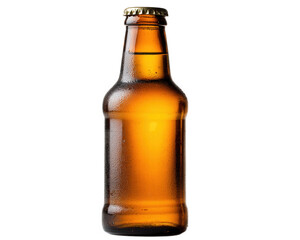 Refreshing amber beer bottle with condensation, showcasing its crisp and inviting appearance. Perfect for summer gatherings or casual evenings