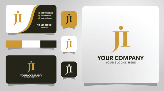 Elegant JI monogram logo design for business cards and branding projects sophisticated and timeless style