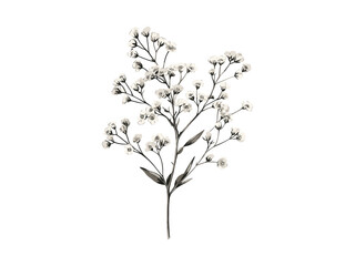 Retro Baby’s Breath Engraving, Antique Style Floral Print, Hand-drawn Flower Sketch, Vintage Botanical, Trendy Bloom Art, Black Sketch, Floral Wall Decor, Engraving, Floral Design,