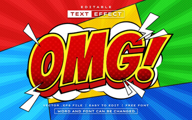 Omg 3D editable comic text effect style