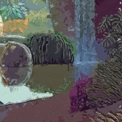 Various oil paintings, flowers, hens, tulips, roses, peonies, cats, dogs, landscapes, birds, and beauty