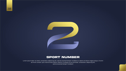 Sleek Aerodynamic Sport Number 2 with Modern Gradient Effect