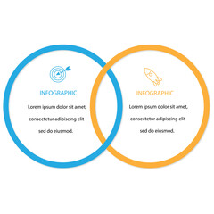 Business  template. 2 Step t journey. Process diagram, 2 options on white background,