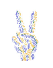 Peace Sign Hand Illustration Images