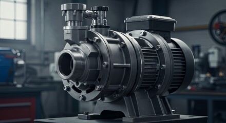 A large black machine with a silver pipe