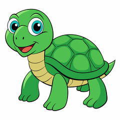 Emerald Sea Turtle Vector Art