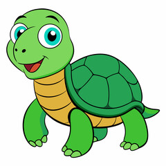 Emerald Sea Turtle Vector Art