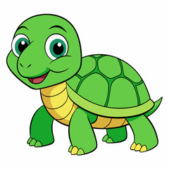 Emerald Sea Turtle Vector Art