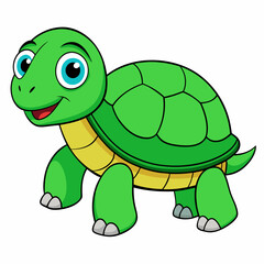 Emerald Sea Turtle Vector Art