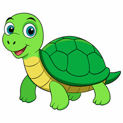 Emerald Sea Turtle Vector Art