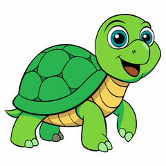 Emerald Sea Turtle Vector Art