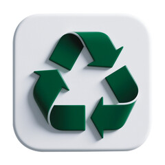 Obraz premium 3D Recycle Symbol on White Square