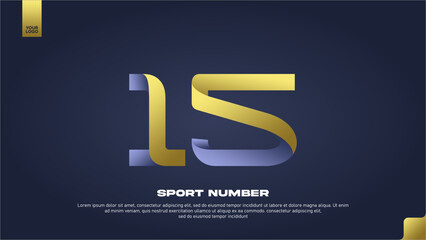 Sleek Aerodynamic Sport Number 15 with Modern Gradient Effect