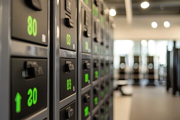 Gym locker system with digital displays